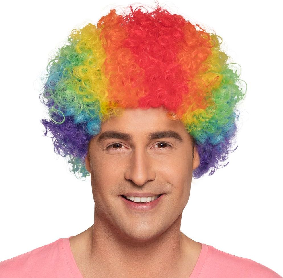 Clown Poppy Afro Pruik Veelkleurig