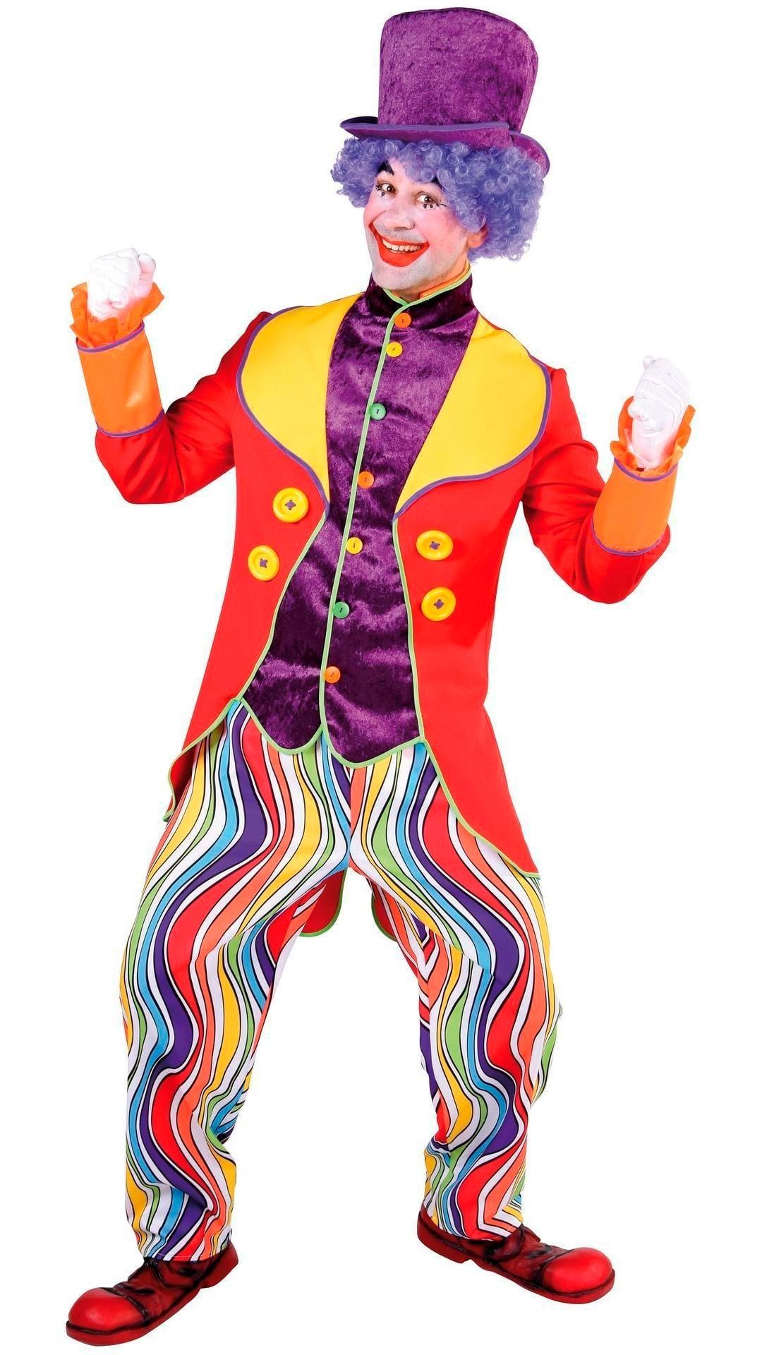 Clown Rood met Regenboog Broek Man