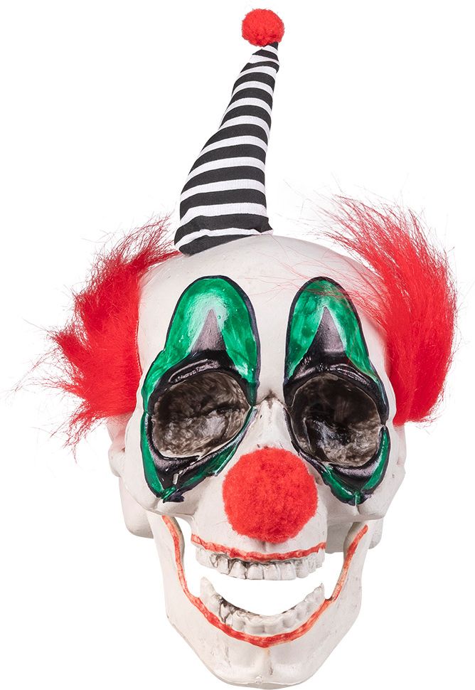 Clown schedel decoratie met beweegbare kaak