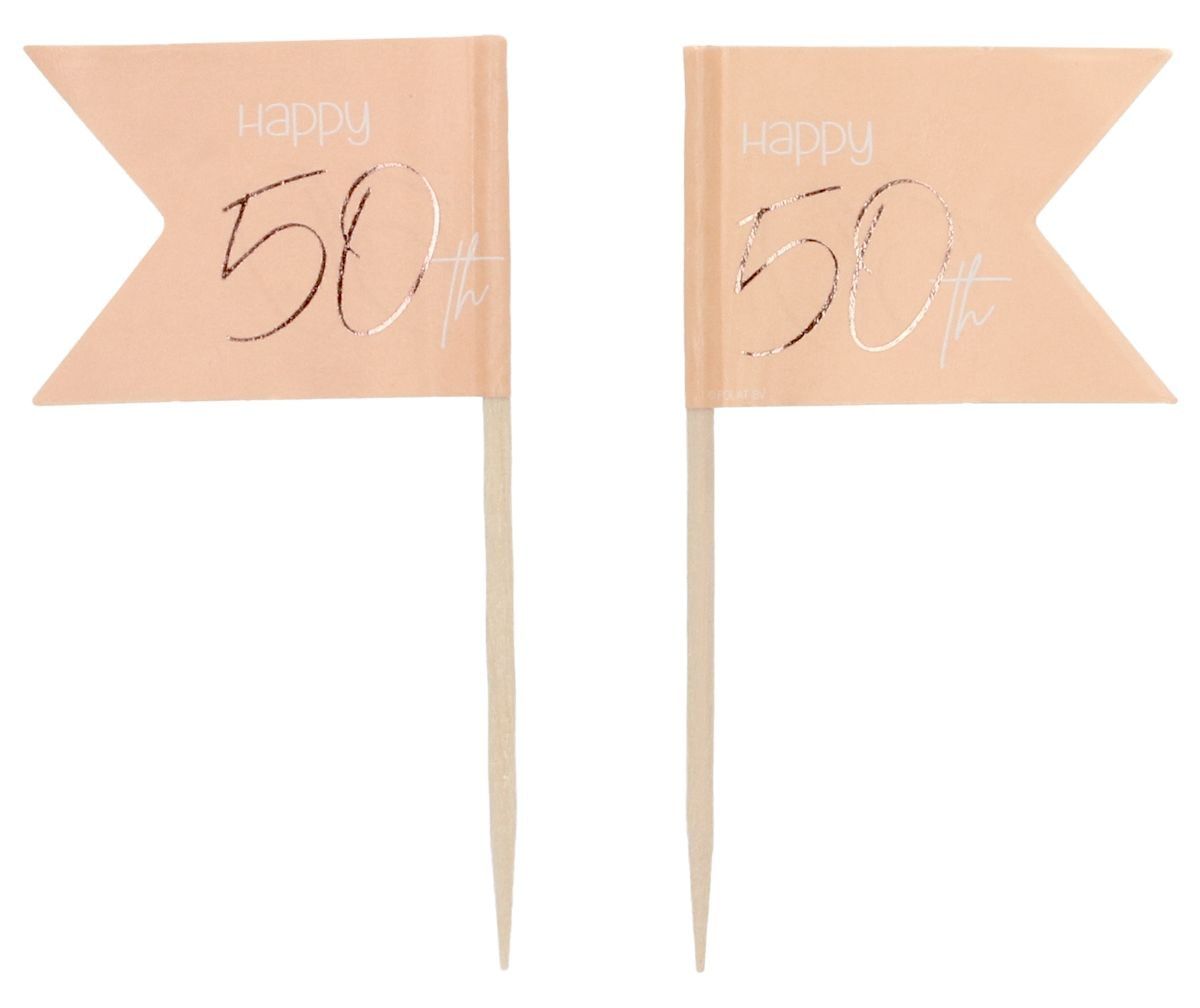 Cocktail Prikkers Lush Blush 50 Jaar 36 Stuks