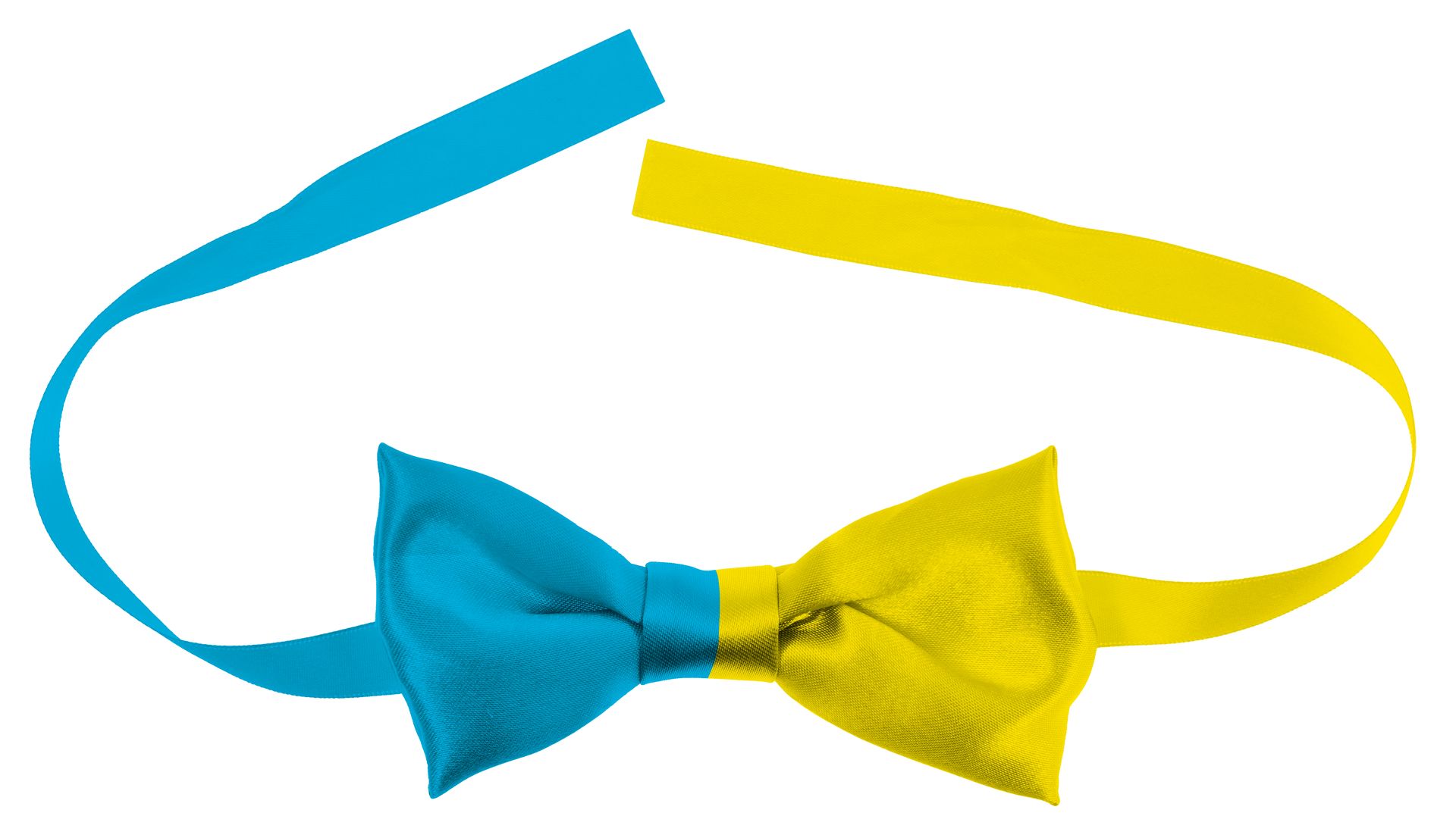 Colorblock Vlinderstrik Blauw Geel