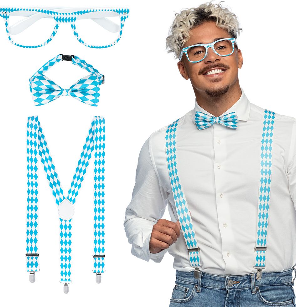 Complete Accessoireset Oktoberfest Blauw 3-Delig