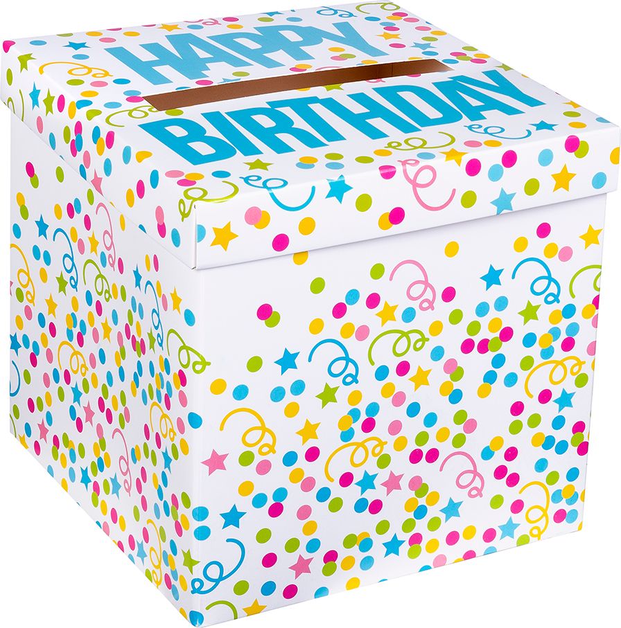 Confetti happy birthday enveloppendoos