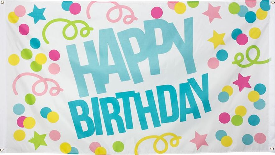 Confetti Happy Birthday Vlag