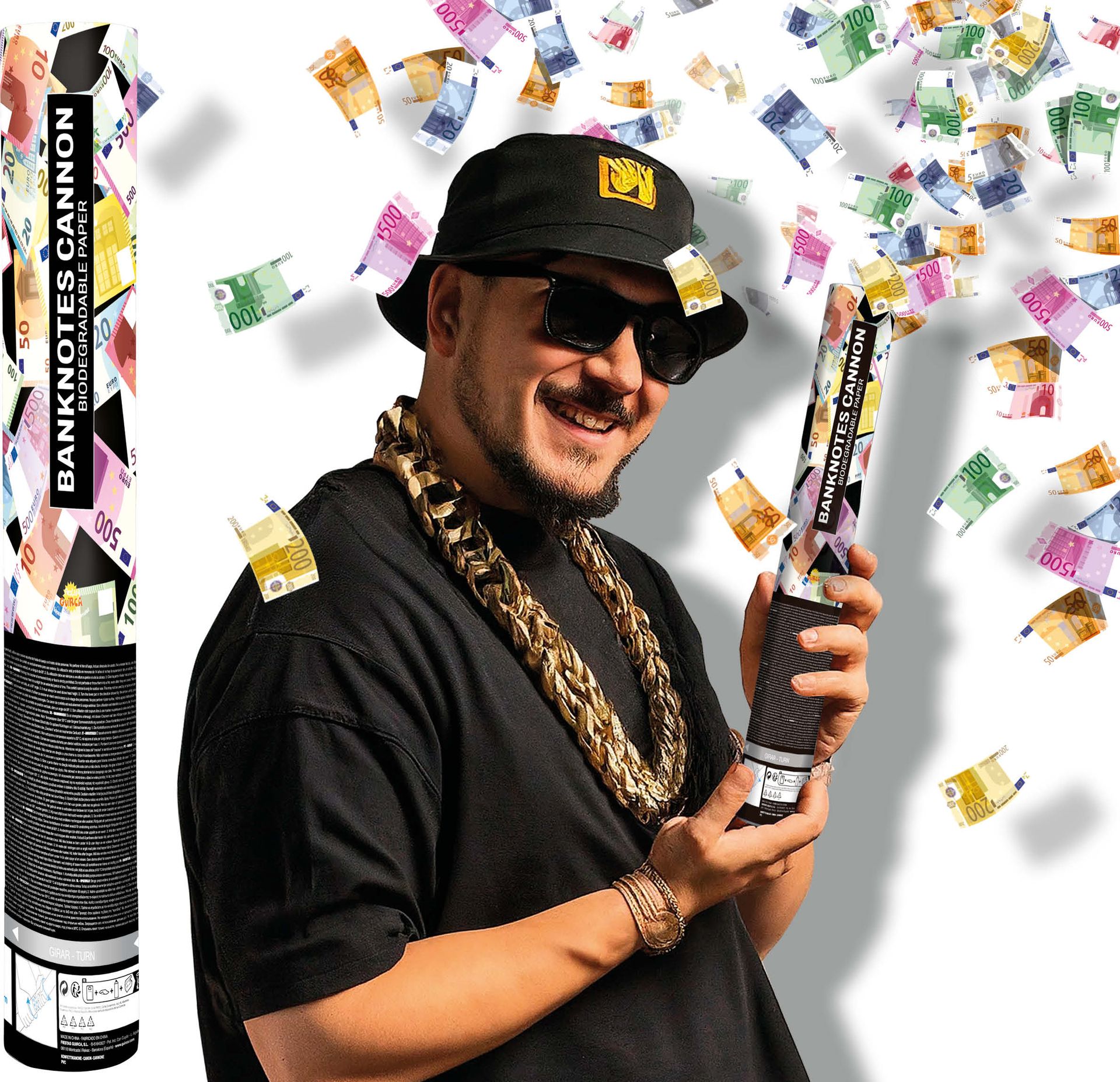 Confetti Kanon Euro Bankbiljetten 40cm