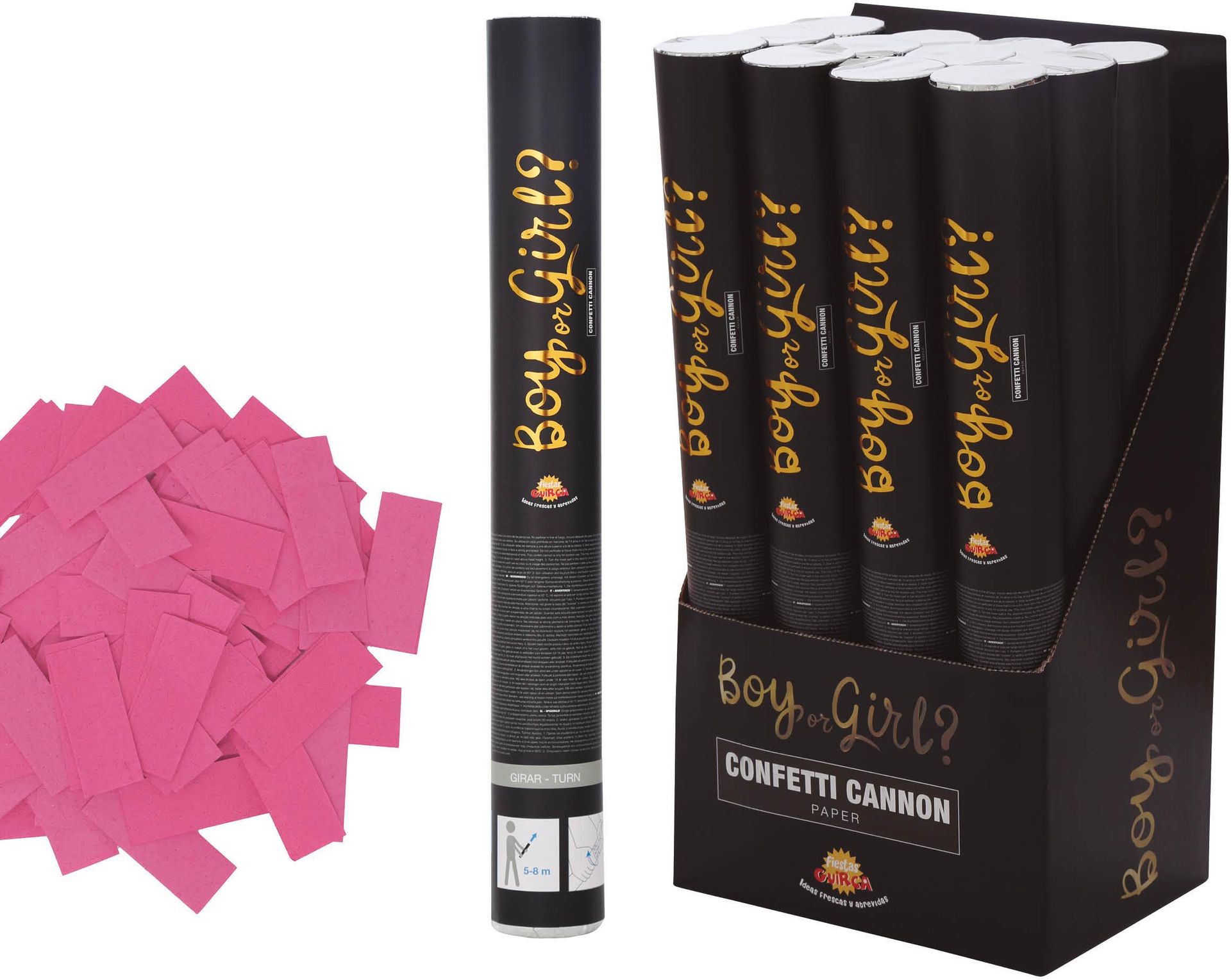 Confetti Kanon Gender Reveal Roze 40cm