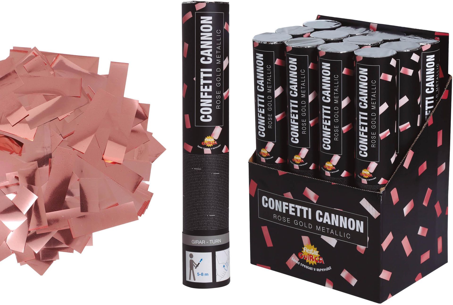 Confetti Kanon Metallic Roze 30cm