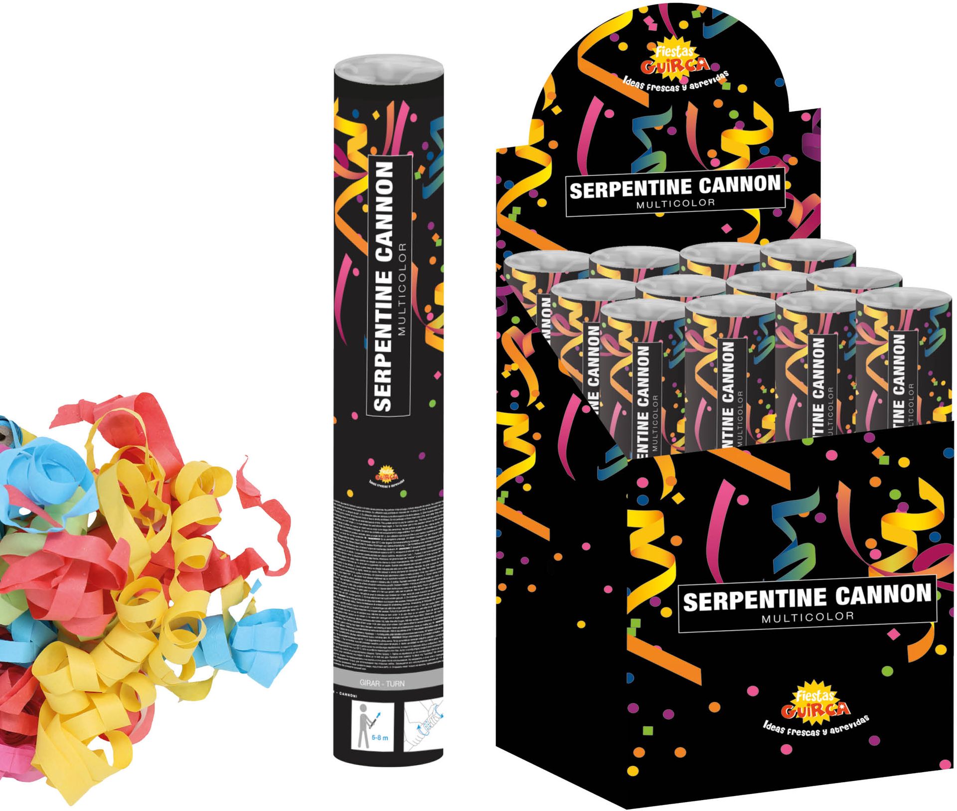 Confetti Kanon Serpentine Meerkleurig 30cm