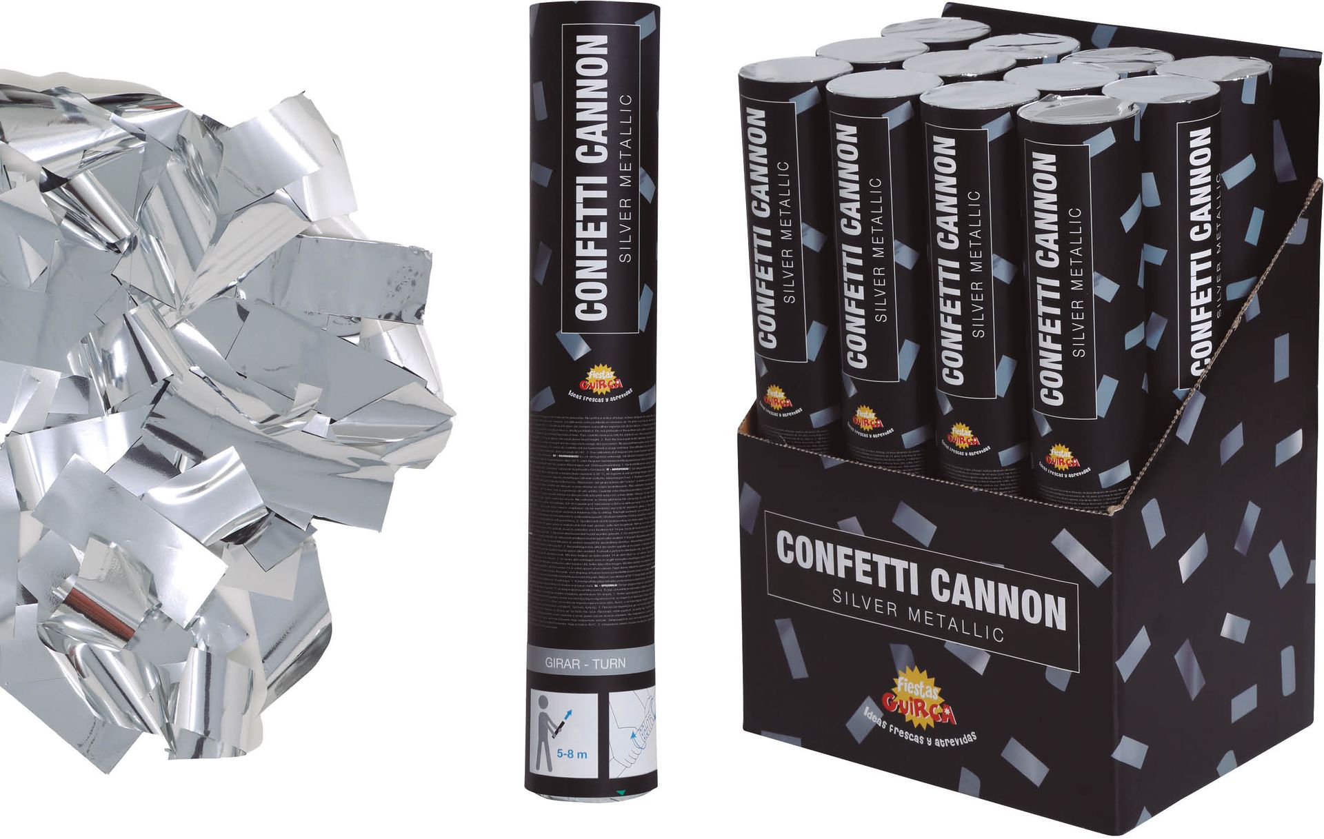 Confetti Kanon Zilver 30cm