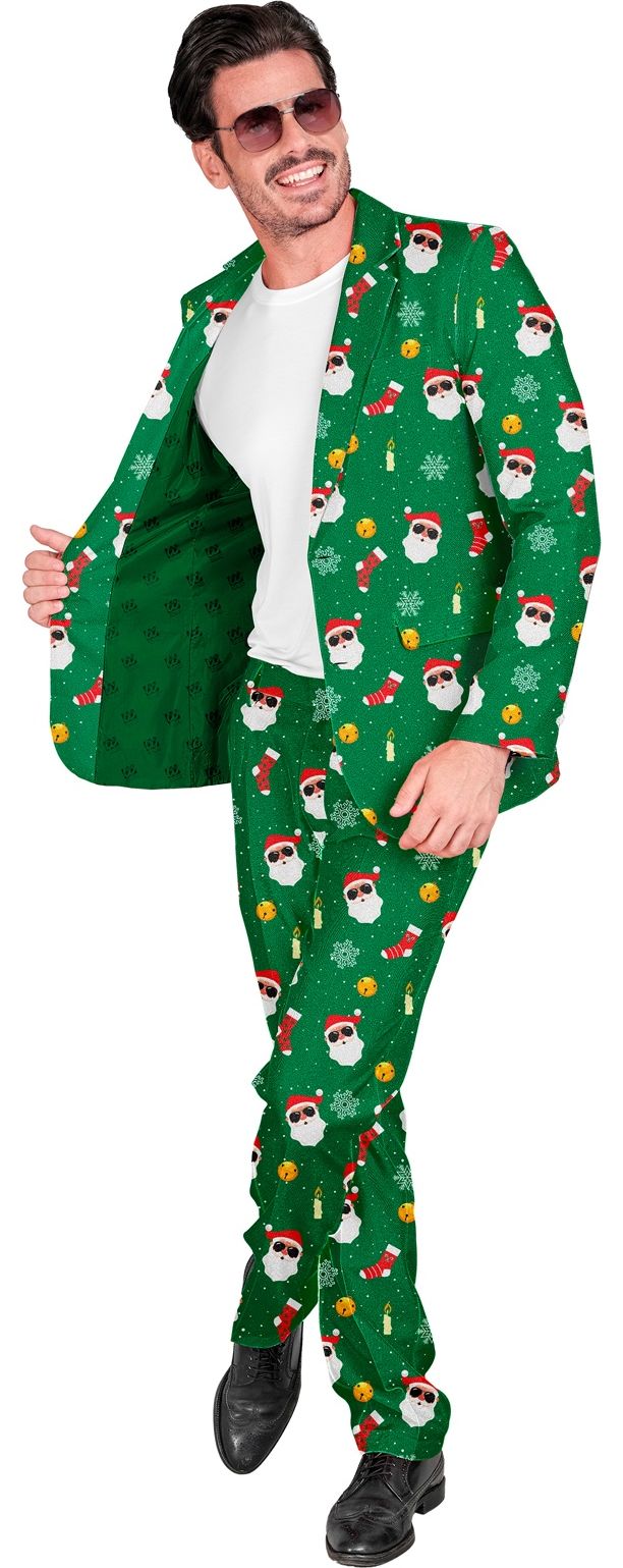 Coole kerstman kostuum heren groen