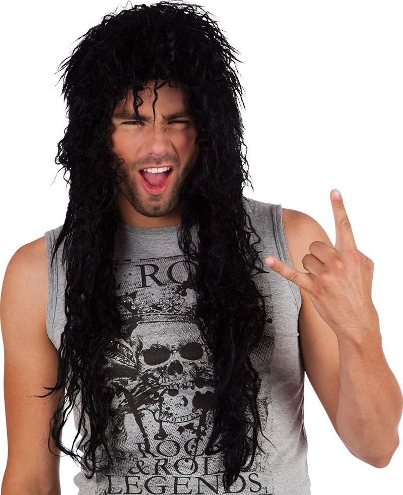 Cooper Lange Rocker Pruik Zwart