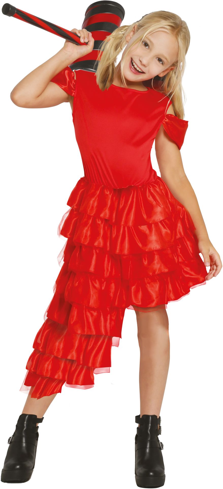 Crazy harley quinn jurk rood kind