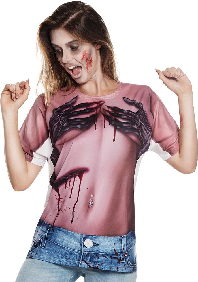 Creepy zombie shirt vrouw