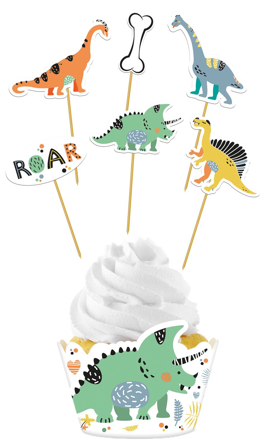 Cupcake versiering set Dino Roars