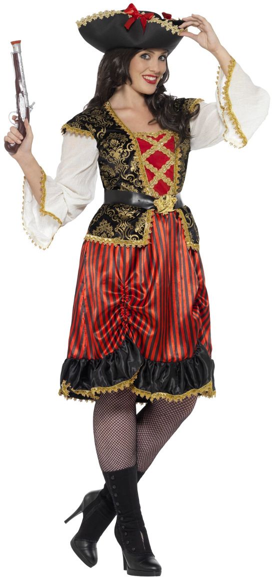 Curvy Piraat Dame Kostuum
