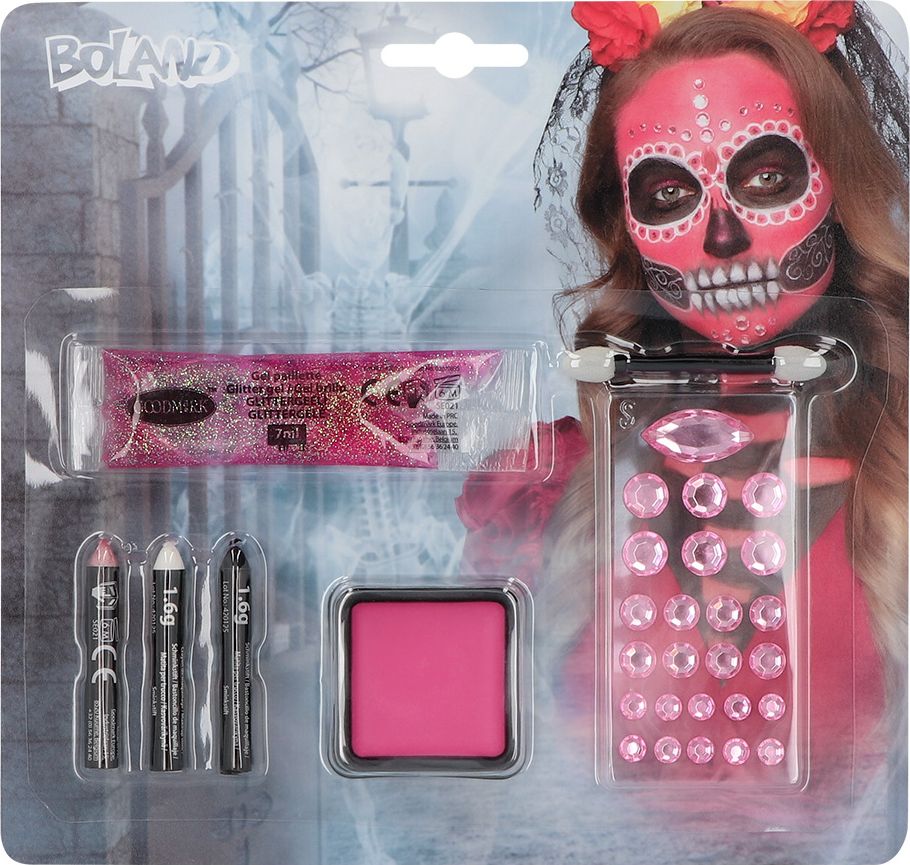 Día De Muertos Roze Diamond Make-Up Set