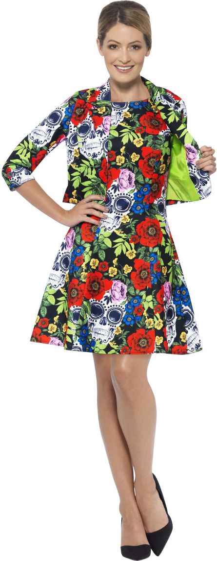 Dag Van De Doden Jurkje Vrouwen Meerkleurig