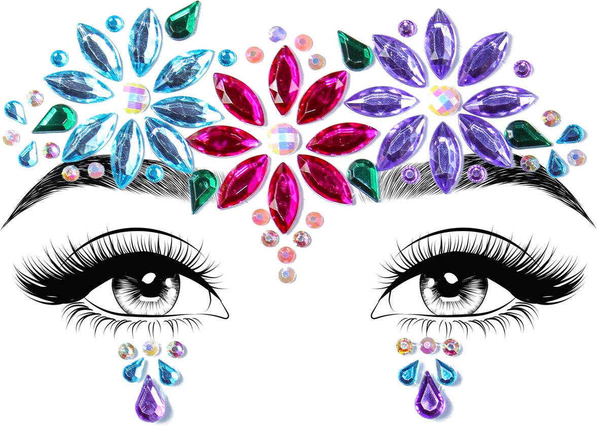 Dahlia Gezicht Jewel Stickers