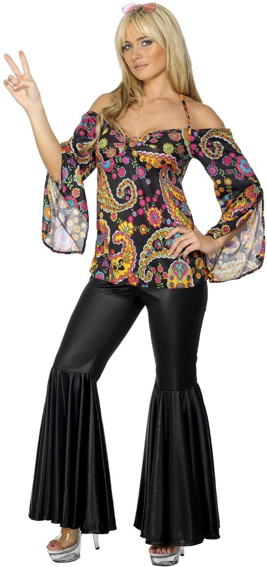 Dames Hippie Kostuum met Wijde Broek
