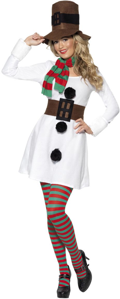Dames sneeuwman kostuum