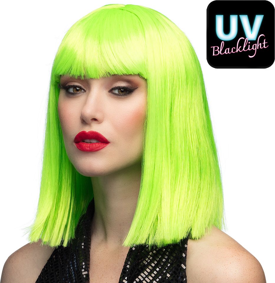 Dance Pruik Neon Groen