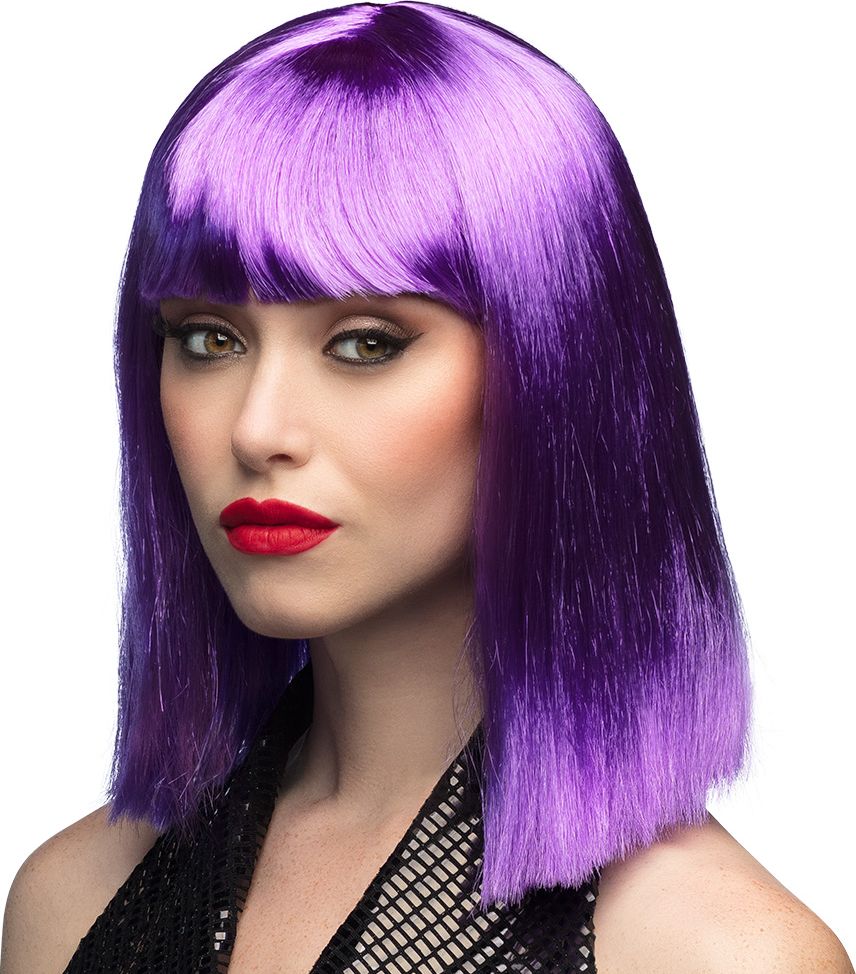 Dance Pruik Neon Paars
