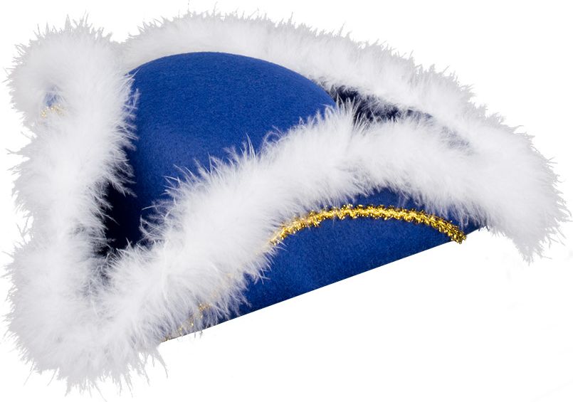 Dansmarieke hoed blauw wit