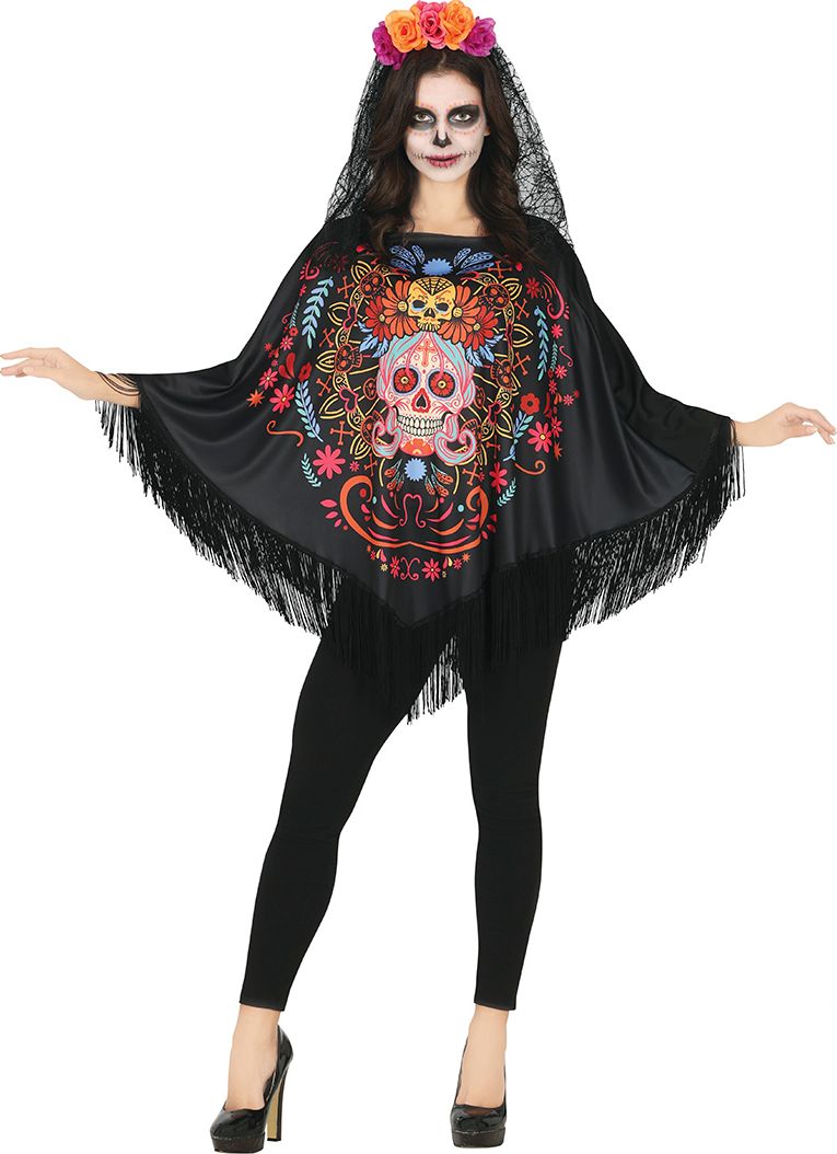 Day Of The Death Poncho Dames