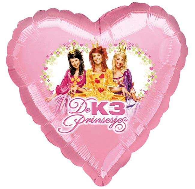 De Prinsesjes K3 Kinderfeestje Hartvormige Folieballon