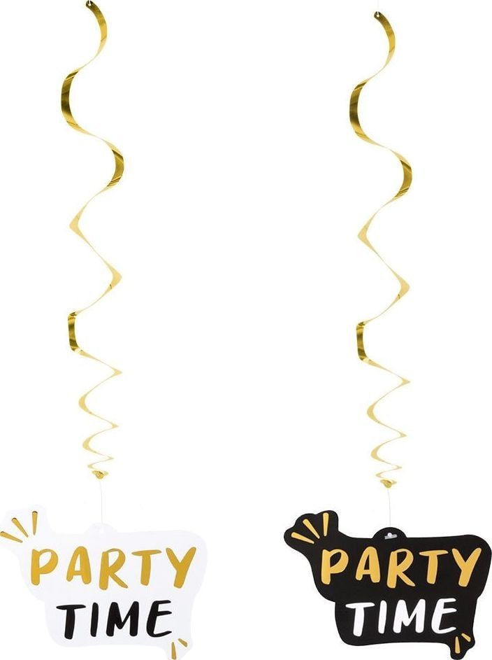Decoratieswirls 'Party Time' Verjaardag 2 Stuks