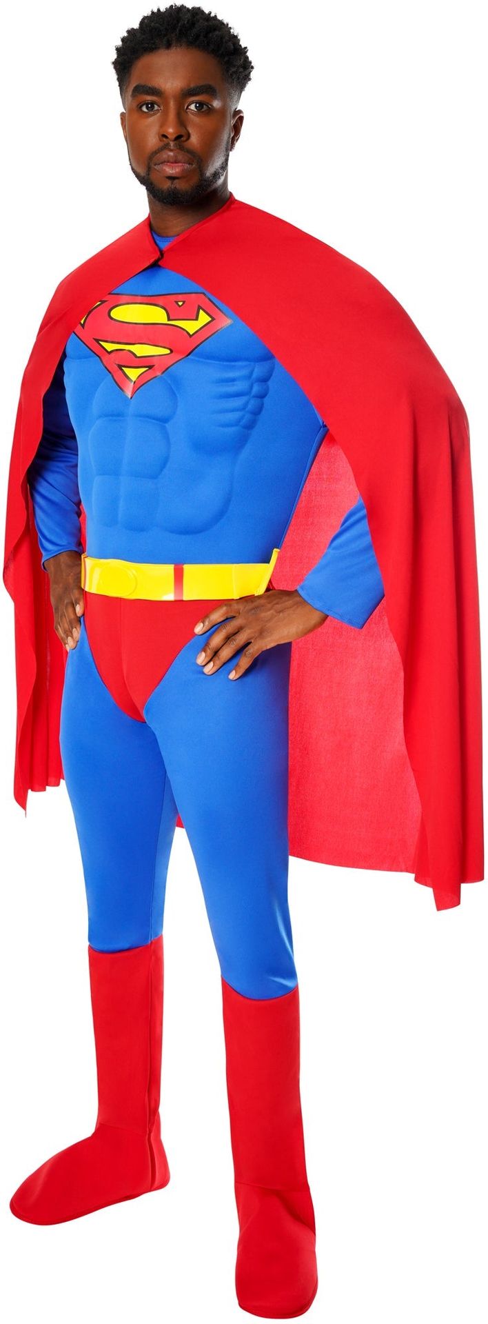 Deluxe Superman Gespierd Kostuum met Cape