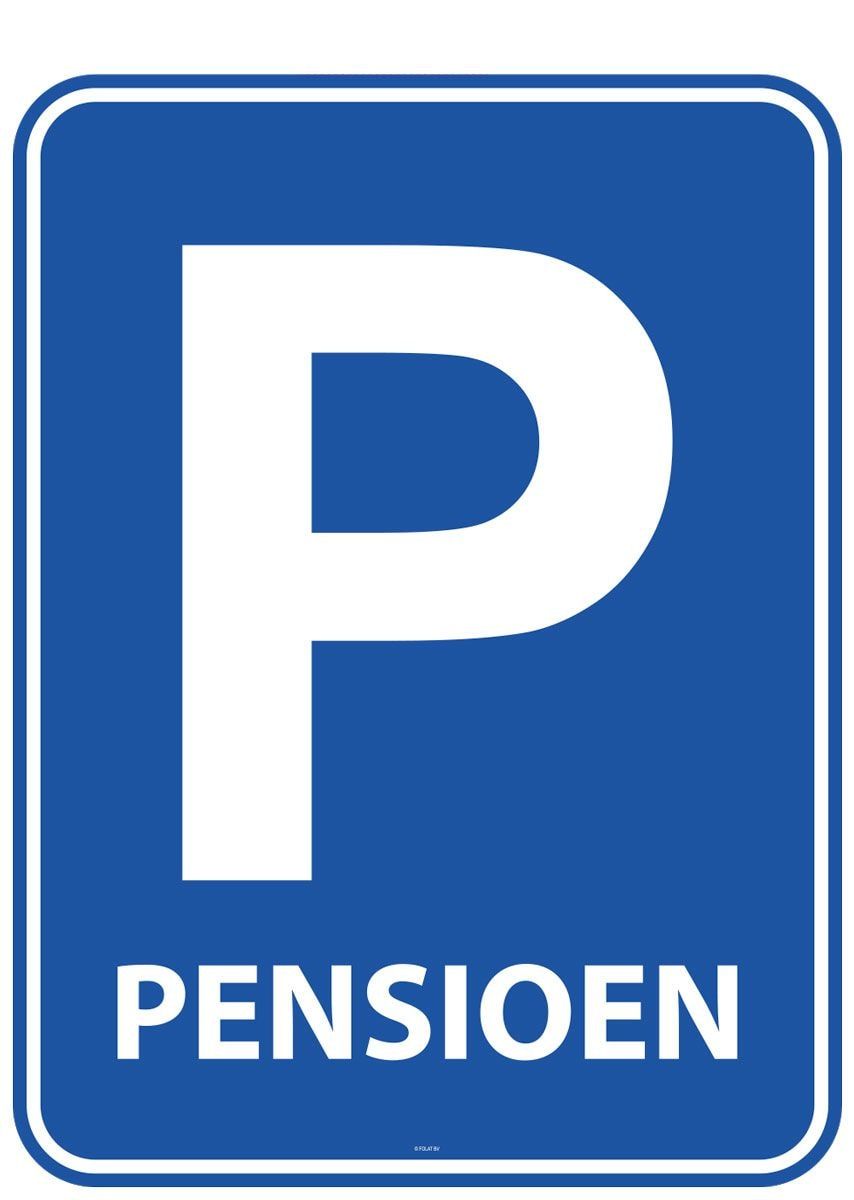 Deurbord pensioen parkeerbord