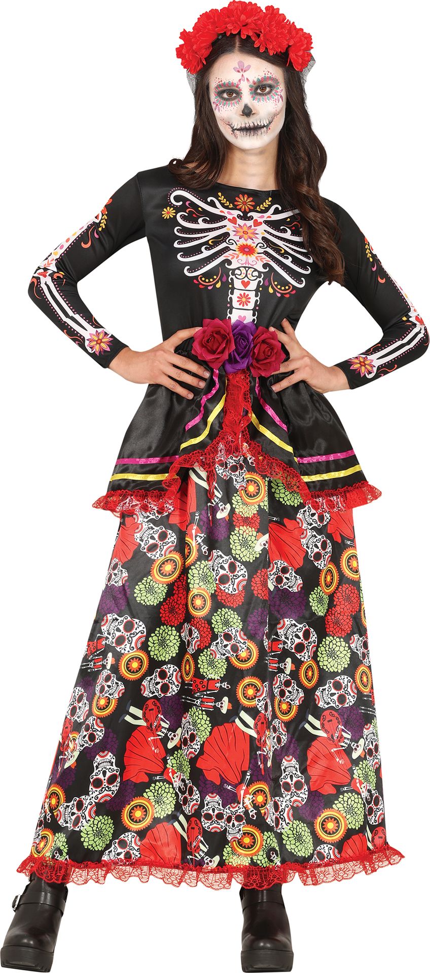 Dia De Los Muertos Bloemen Jurk Meisjes 14-16 Jaar