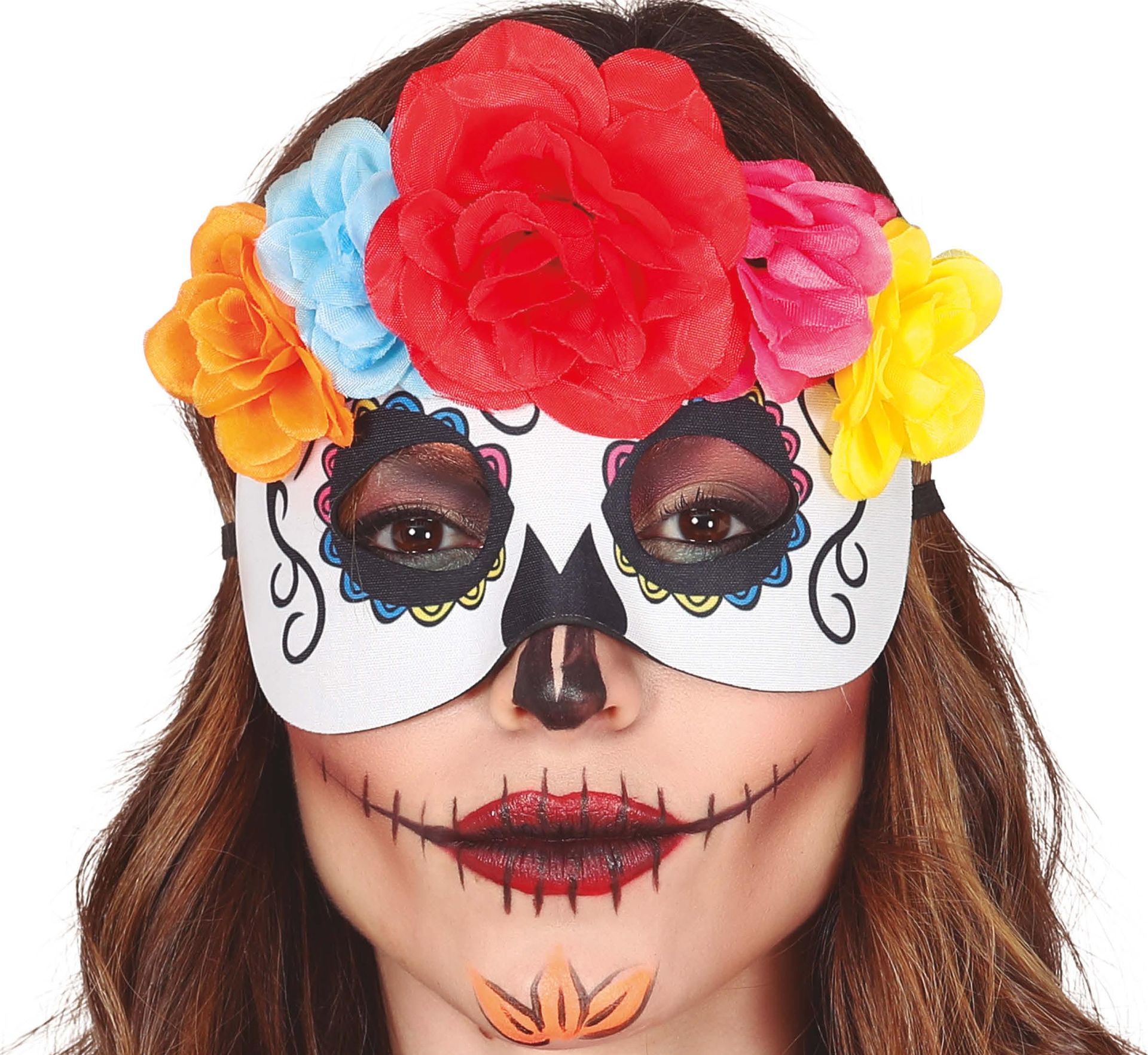 Dia De Los Muertos Bloemen Masker