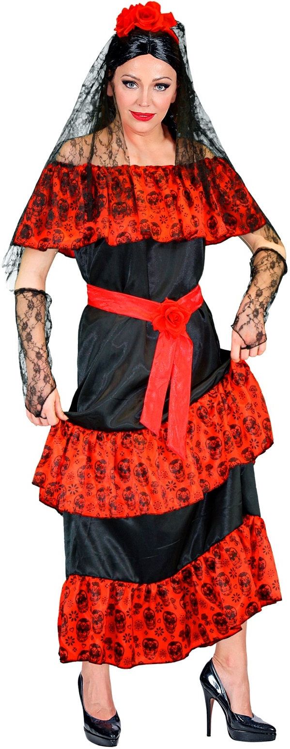 Dia de Los Muertos Bruid Dames Kostuum