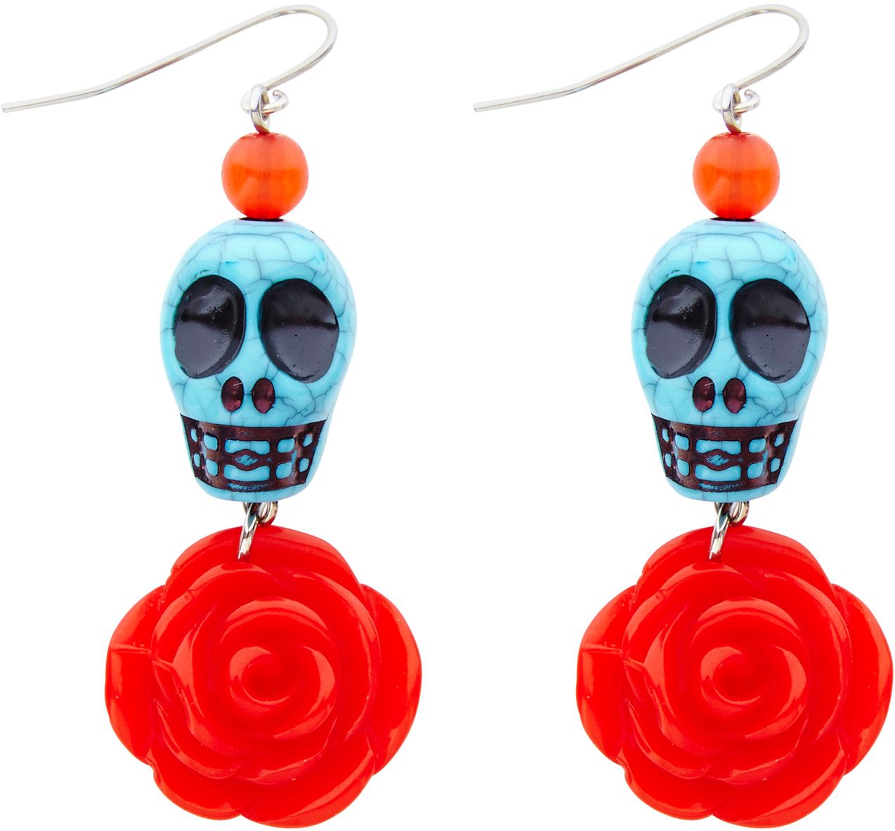 Dia De Los Muertos Oorbellen Rood Blauw