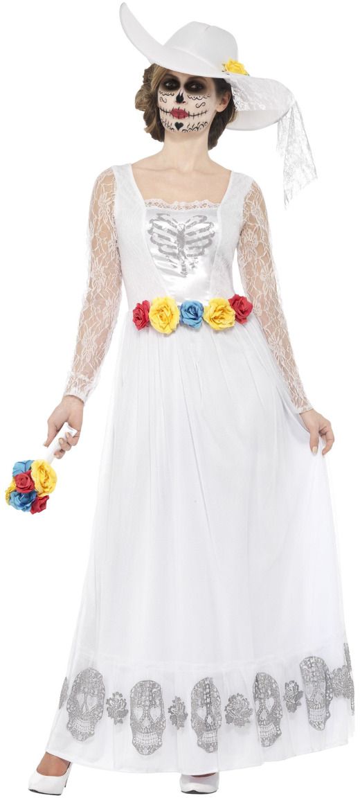Dia De Los Muertos Witte Skelet Jurk