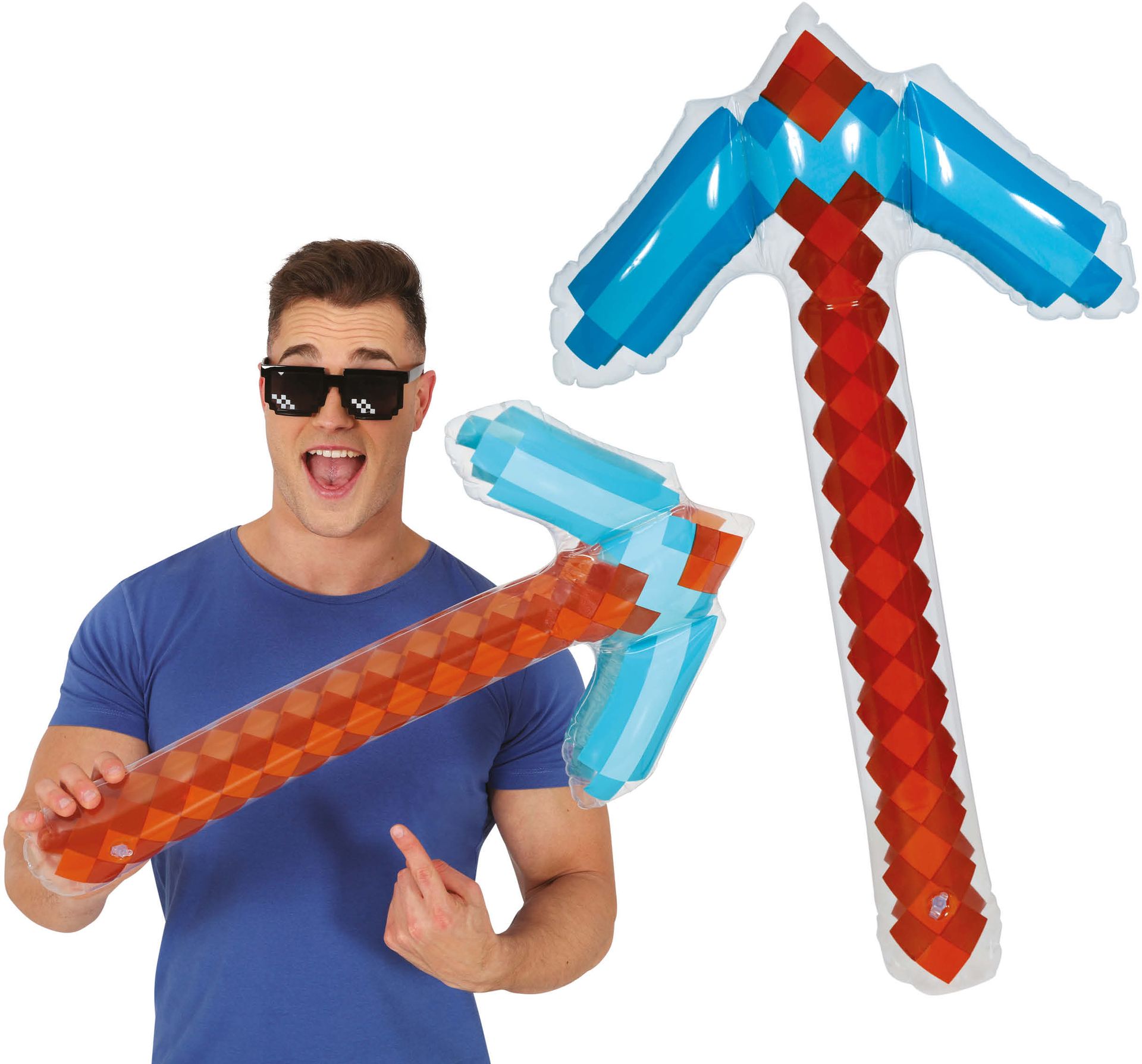 Diamant Pickaxe Minecraft Oplaasbaar 69cm