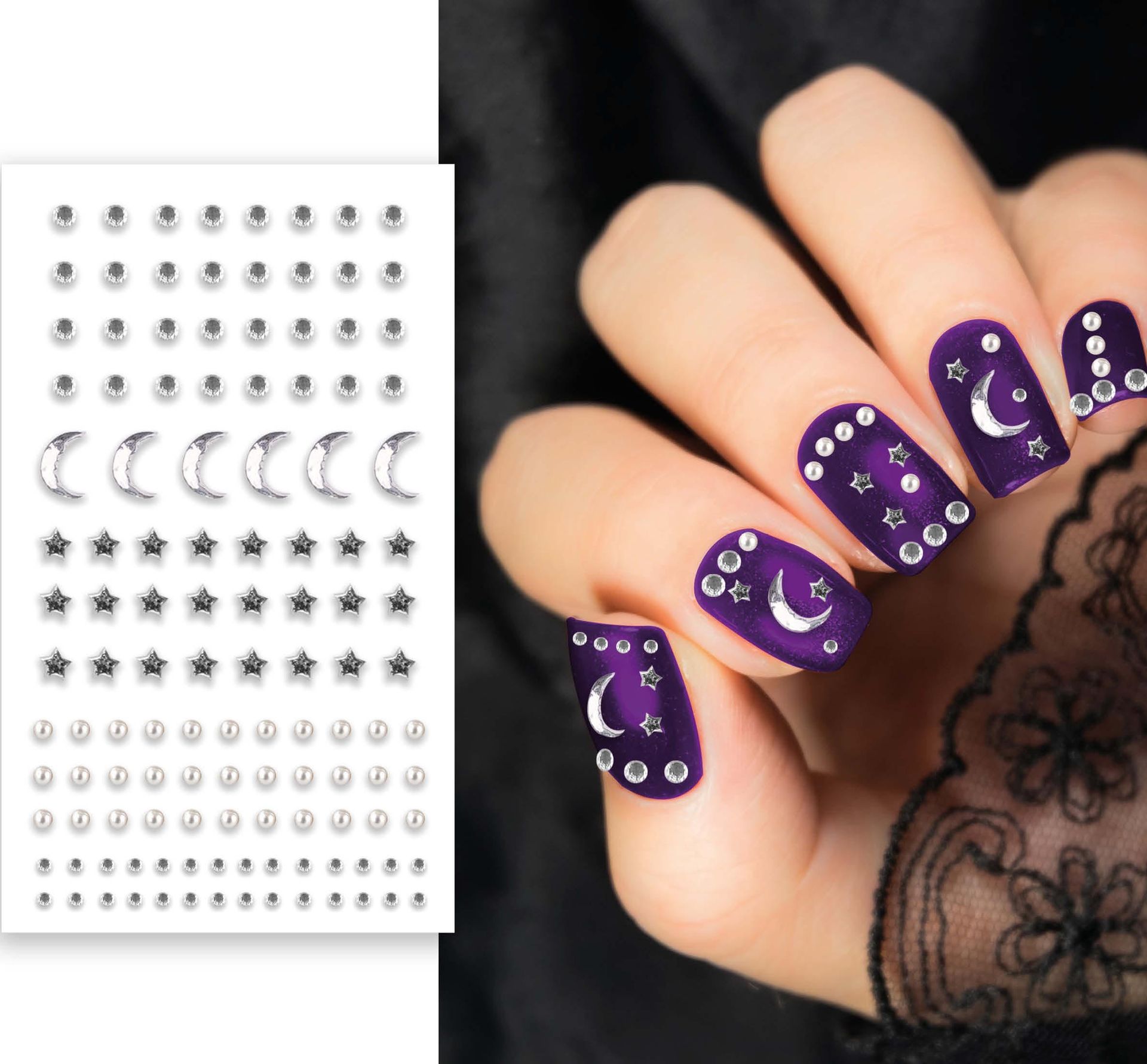 Diamond Nagelstickers Zilver