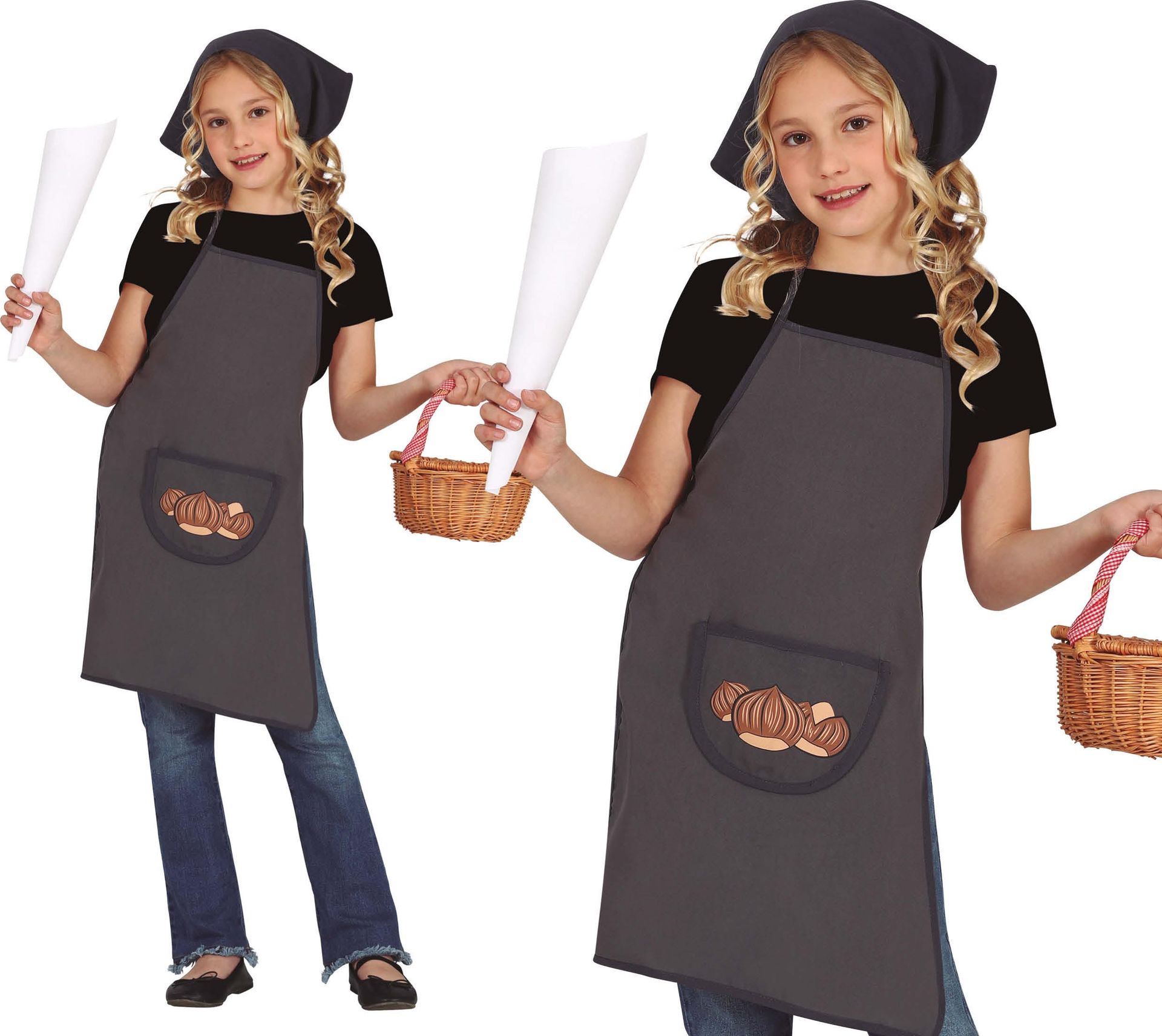 Dickens Kerst Kastanje Schort Kind