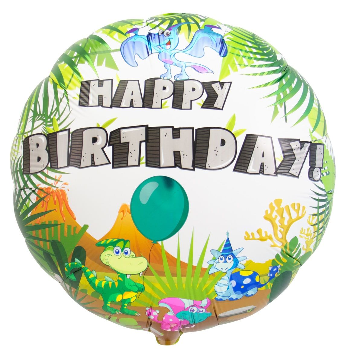 Dino kinderfeestje happy birthday folieballoon