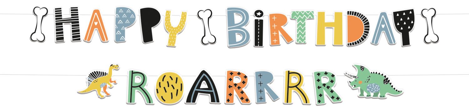 Dino roar letterslingers happy Birthday