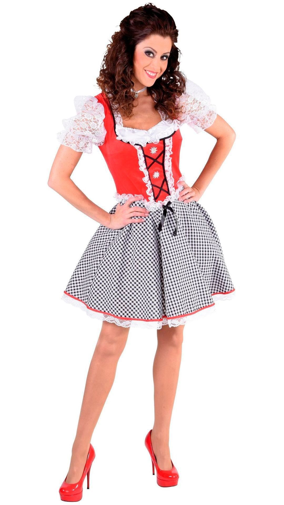 Dirndl Rood Geruit Vrouwen
