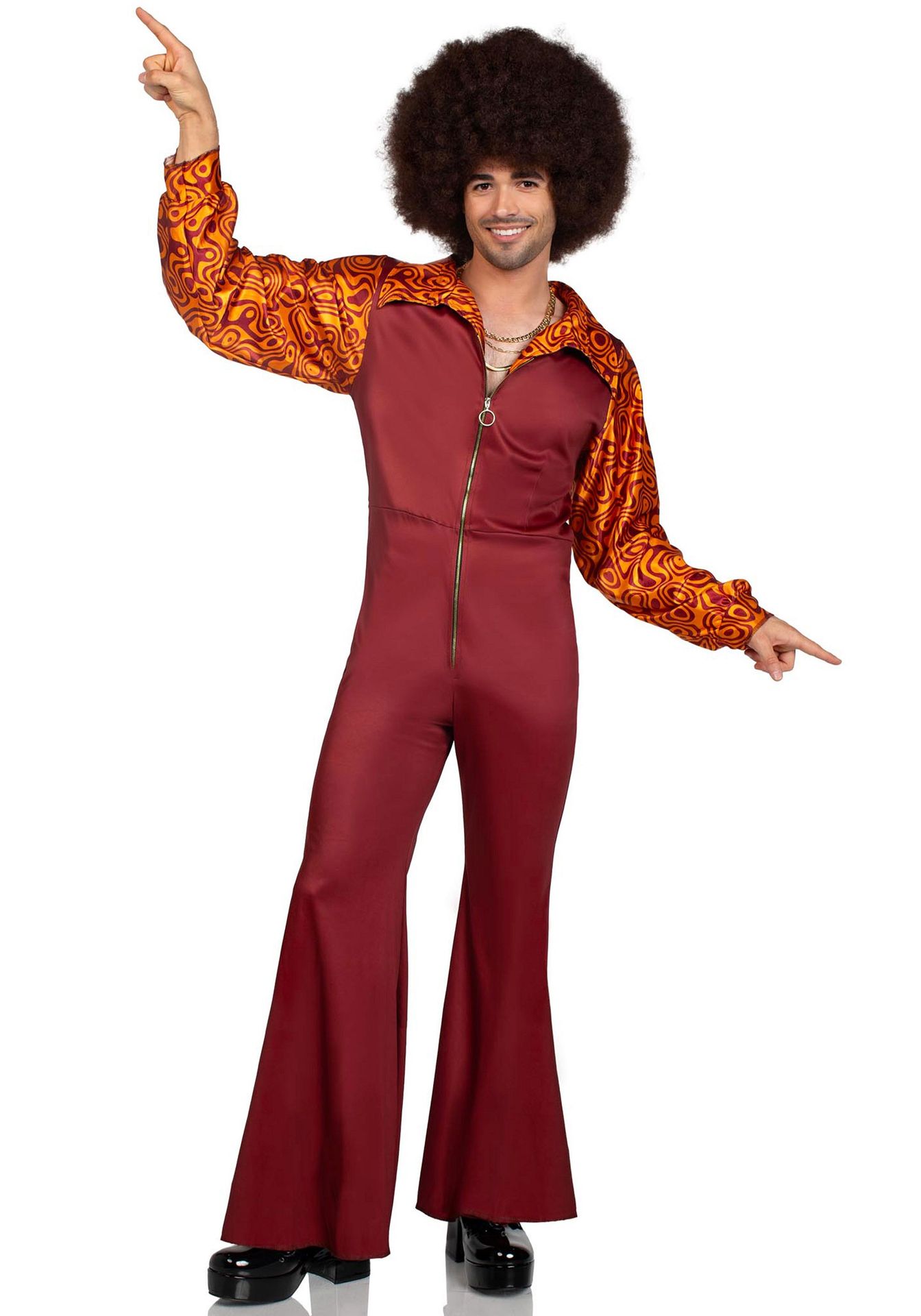 Disco Doll Oranje Kostuum Heren