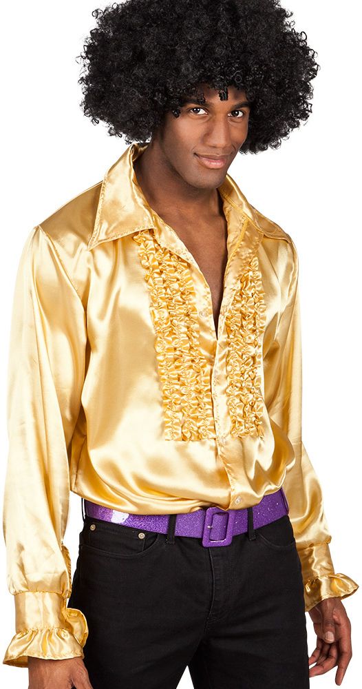 Disco party blouse heren goud