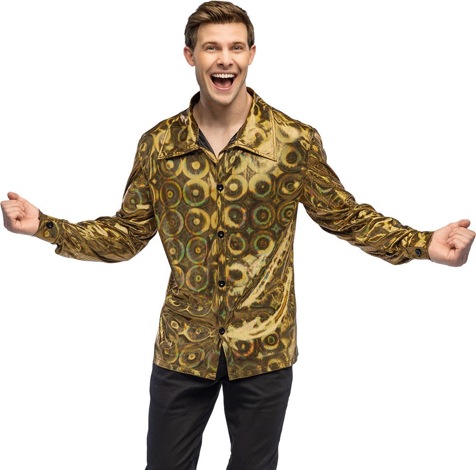 Disco Shirt Goud Heren 70s