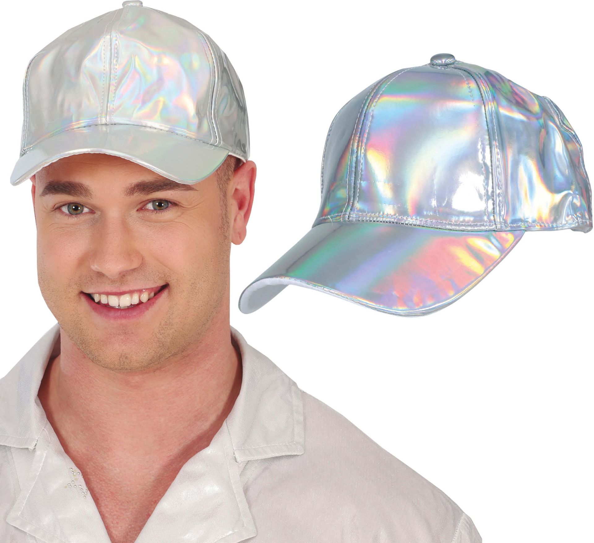 Discopet Zilver Holografisch Glimmend