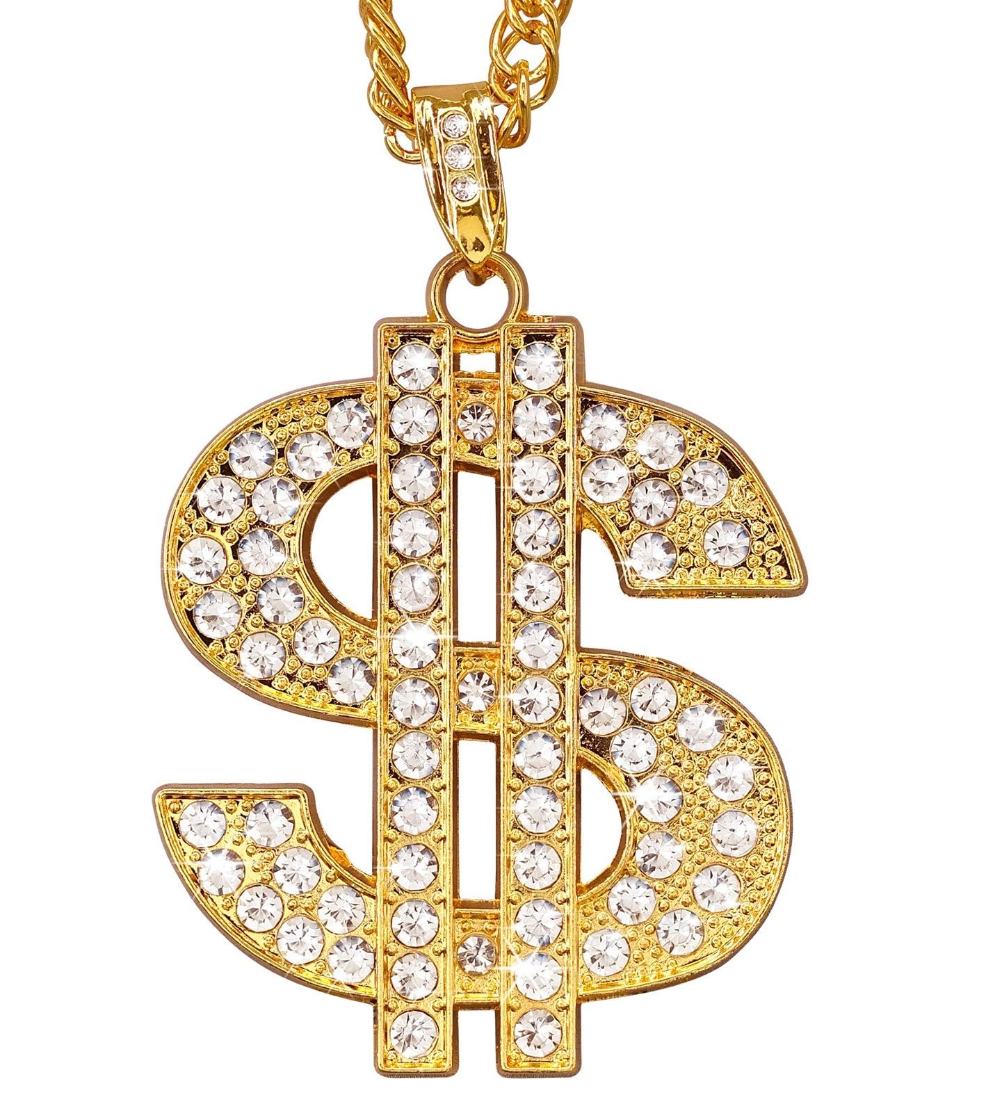 Dollar Ketting Hiphop Stijl Goud Carnaval