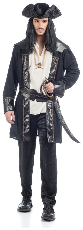 Donker Blauw Piraten Kostuum