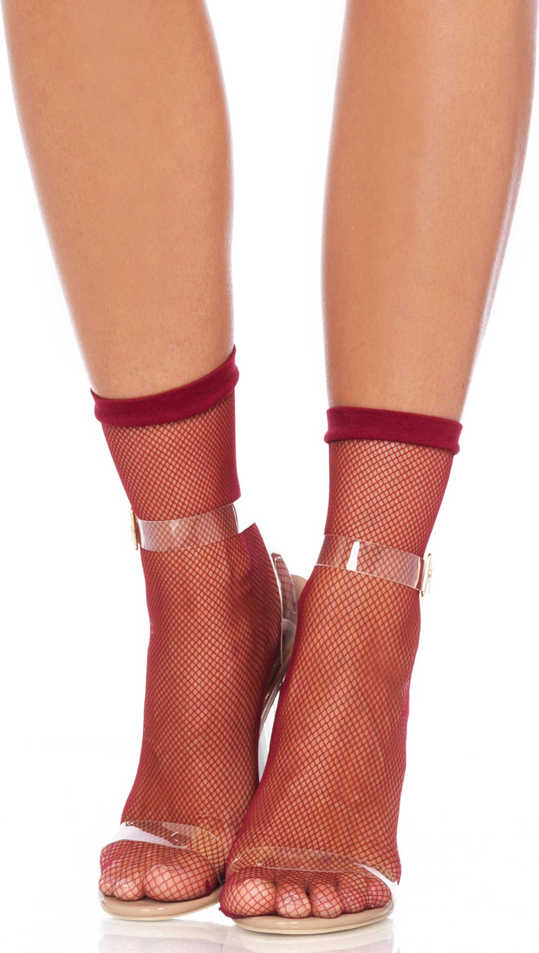 Donker Rode Visnet Enkelsokjes
